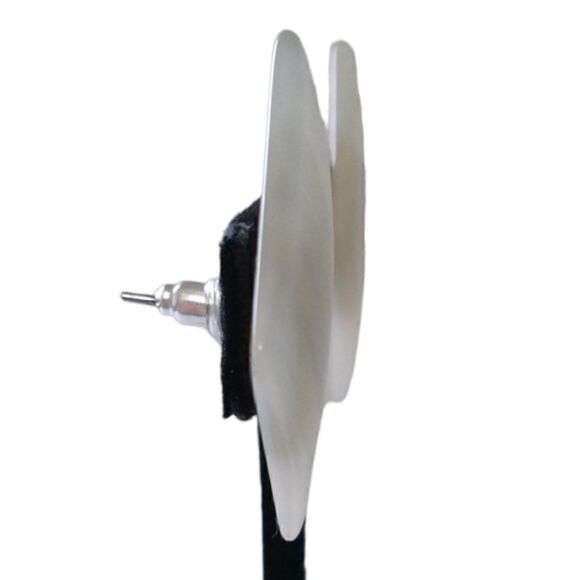 Vintage 80s Earrings Moonglow Statement Acrylic Iridescent Pearl Plastic Retro. - Picture 10 of 16